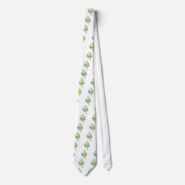 Cute Yellow Budgie Neck Tie (Front)