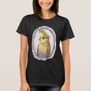 Cute Yellow Budgie Parakeet Bird Flower Crown Pet T-Shirt