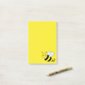 Cute Yellow Bumble Bee Gray Post-it Notes (On Desk)