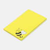 Cute Yellow Bumble Bee Gray Post-it Notes (Angled)