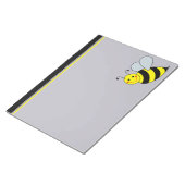 Cute Yellow Bumble Bee Large Gray Notepad (Angled)