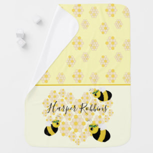 Cute Yellow Bumble Bee Nursery Theme Baby Shower B Blanket