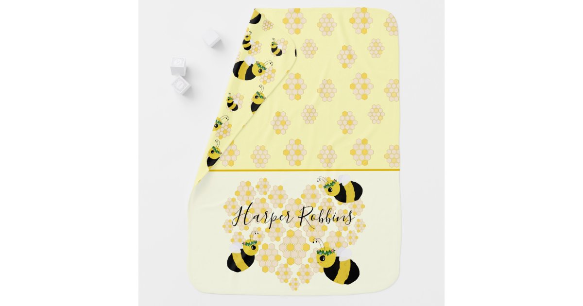 Cute Yellow Bumble Bees and Honeycomb Baby Shower Wrapping Paper
