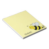 Cute Yellow Bumble Bee Personalize Notepad (Angled)