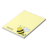 Cute Yellow Bumble Bee Personalize Notepad (Rotated)