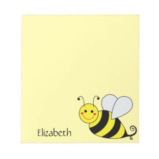 Cute Yellow Bumble Bee Personalize Notepad