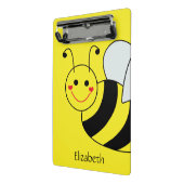 Cute Yellow Bumble Bee Personalized Mini Clipboard (Angled2)