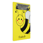 Cute Yellow Bumble Bee Personalized Mini Clipboard (Angled)