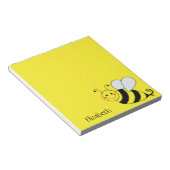 Cute Yellow Bumble Bee Personalized Notepad (Angled)