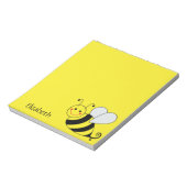 Cute Yellow Bumble Bee Personalized Notepad (Rotated)