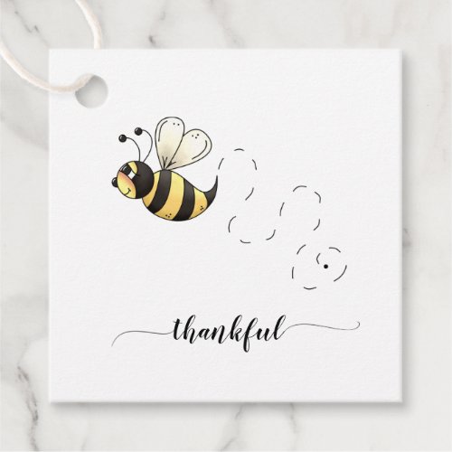 Cute Yellow Bumble Bee Thankful Thank You Favor Tags