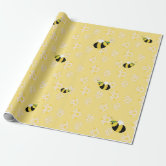 Bee Bumblebee Honeycomb Wrapping Paper Gift Wrap 240 In x 30 Inches Yellow  New