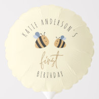 Cute Yellow Bumblebee First Birthday Balloon