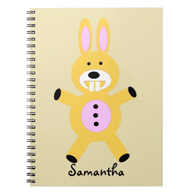 Cute Yellow Bunny personalized notebook (Front)