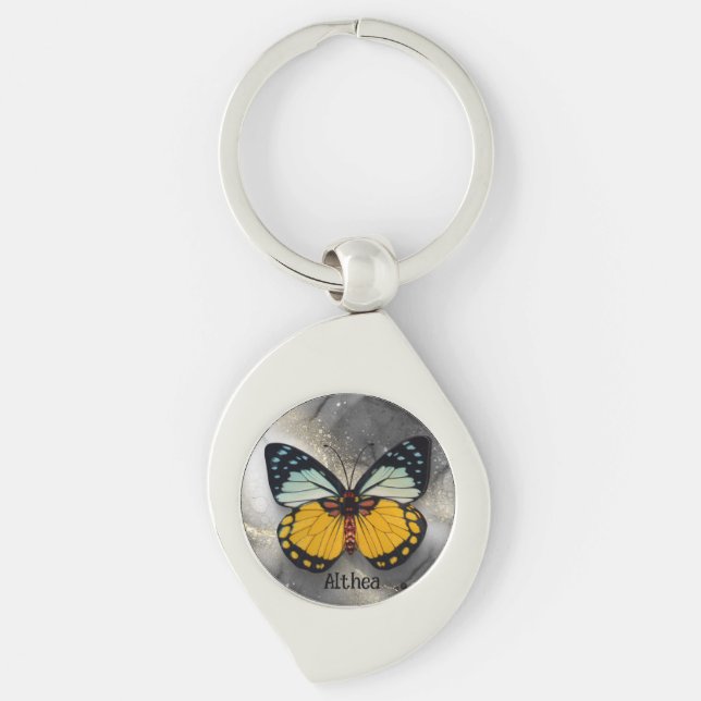 Cute Yellow butterfly Keychain (Front)