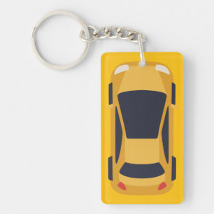 Cute Yellow Car – Fun Travel Accessory Keychain