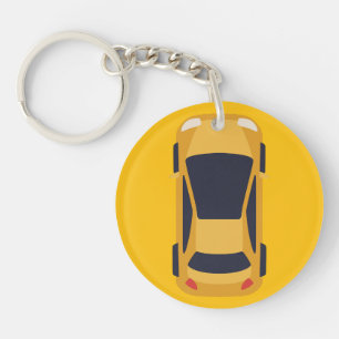 Cute Yellow Car – Fun Travel Accessory Keychain