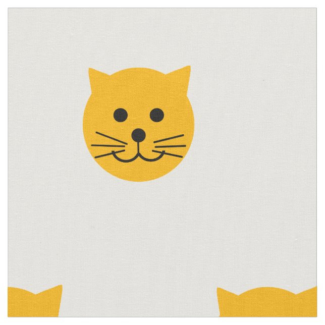 Cute yellow cat fabric (Close Up)