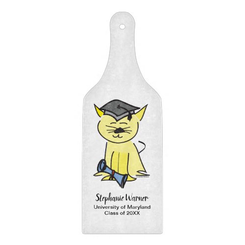 Cute Yellow Cat in Grad Cap Graduation Cutting Board