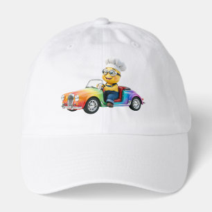 Cute Yellow Chef Driving Rainbow Vintage Car Hat