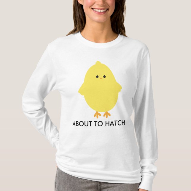 Cute Yellow Chick About to Hatch Graphic T-Shirt (Front)