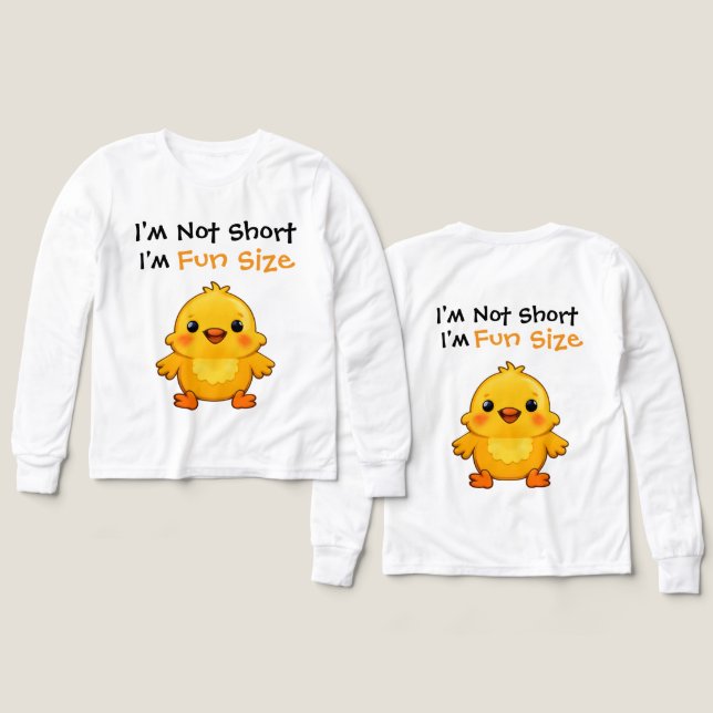 Cute Yellow Chick Fun Size Quote Design Tri-Blend Shirts (Design Front & Back)