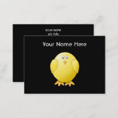Cute Yellow Chick. Little Bird on Black. Business Card (Front/Back)