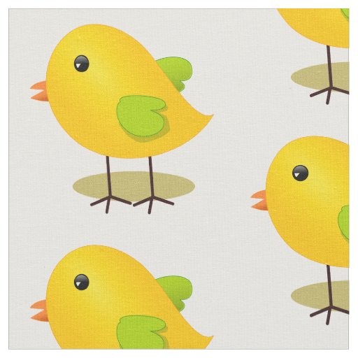 Cute Yellow Chick Pattern Fabric