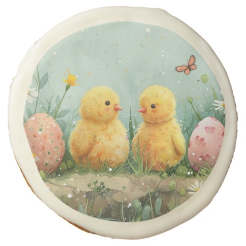 Cute Yellow Chick Peeps Frosted Sugar Cookie