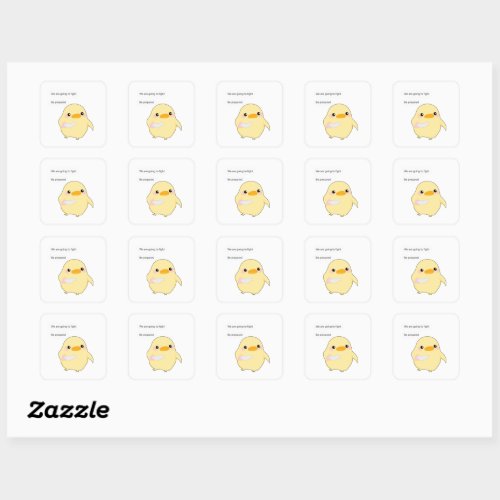 Cute yellow chick stickers