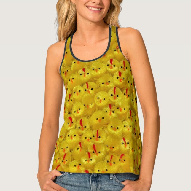 Cute Yellow Chicks Pattern Women's Tank Top (Front)