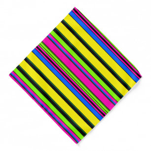 Cute yellow colorful stripes bandana