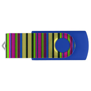 Cute yellow colorful stripes flash drive