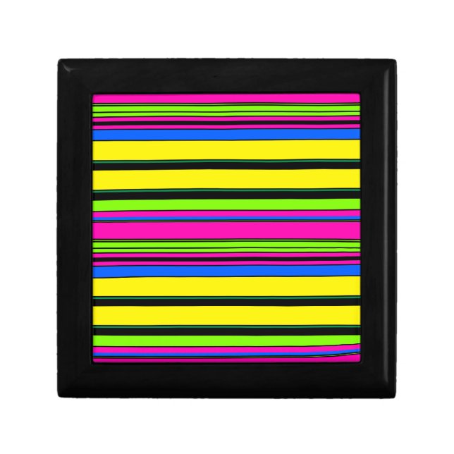 Cute yellow colorful stripes gift box (Front)