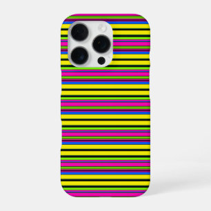 Cute yellow colorful stripes iPhone 16 pro case