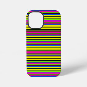 Cute yellow colorful stripes iPhone 12 mini case