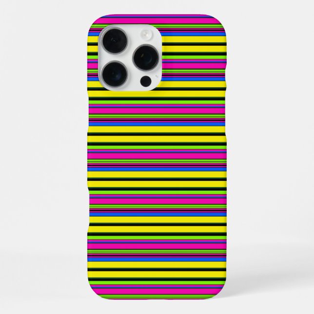 Cute yellow colorful stripes iPhone case (Back)