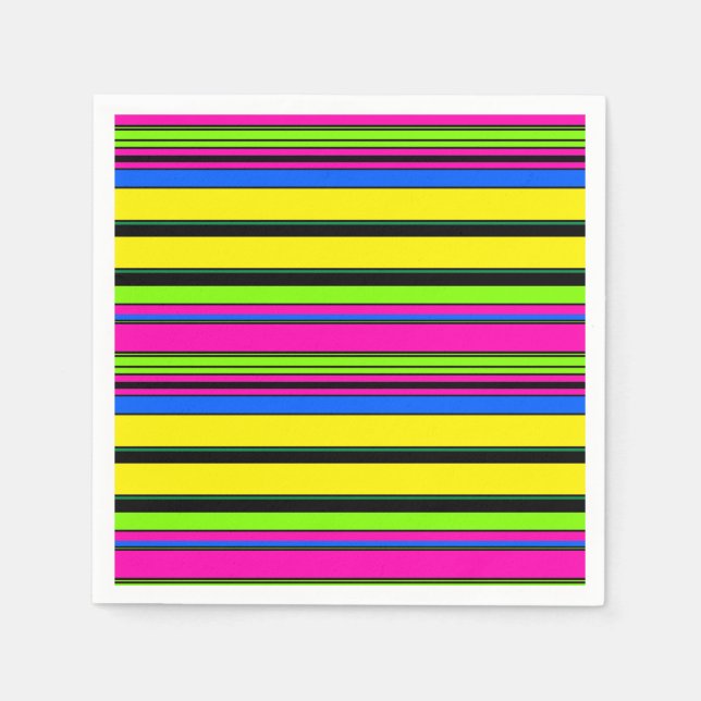 Cute yellow colorful stripes napkins (Front)