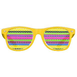 Cute yellow colorful stripes retro sunglasses