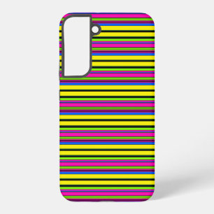 Cute yellow colorful stripes samsung galaxy s22+ case