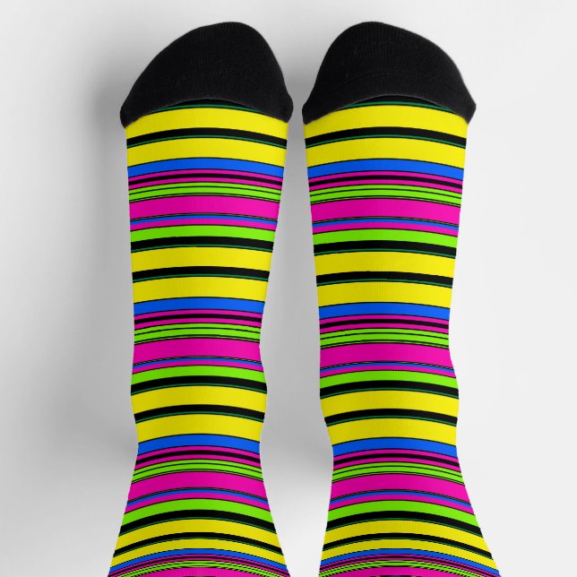Cute yellow colorful stripes socks (Top)