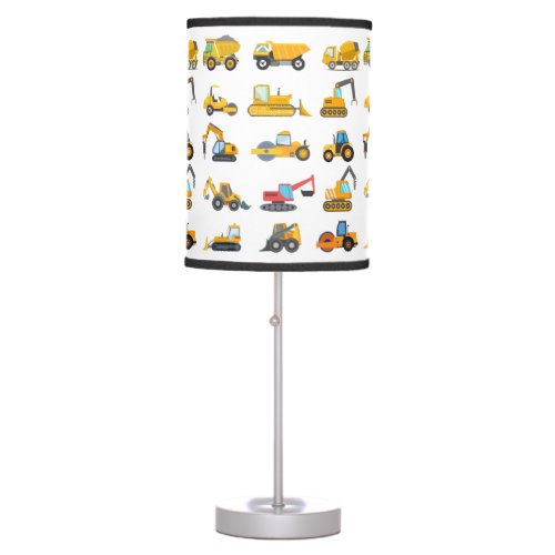 Cute Yellow Construction Vehicles  Table Lamp