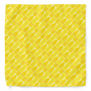 Cute Yellow Crayon Artsy Pattern Bandana