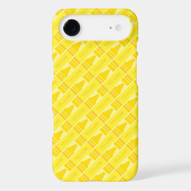 Cute Yellow Crayon Artsy Pattern Case-Mate iPhone Case (Back)