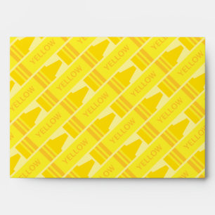 Cute Yellow Crayon Artsy Pattern Envelope