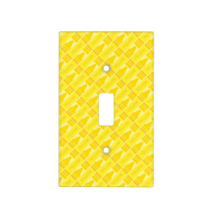 Cute Yellow Crayon Artsy Pattern Light Switch Cover
