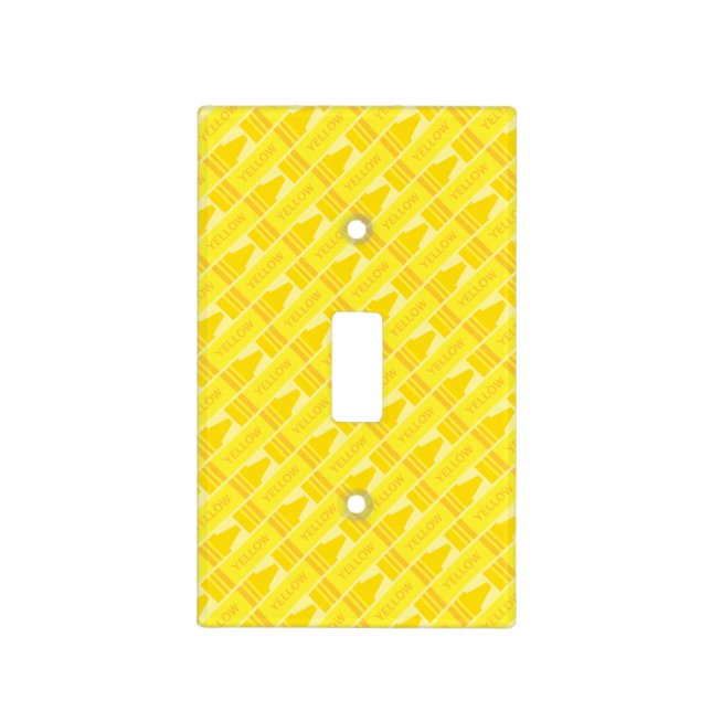 Cute Yellow Crayon Artsy Pattern Light Switch Cover (Front)