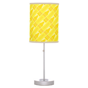Cute Yellow Crayon Artsy Pattern Table Lamp