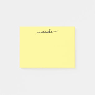 Cute Yellow Custom Name Post-it Notes