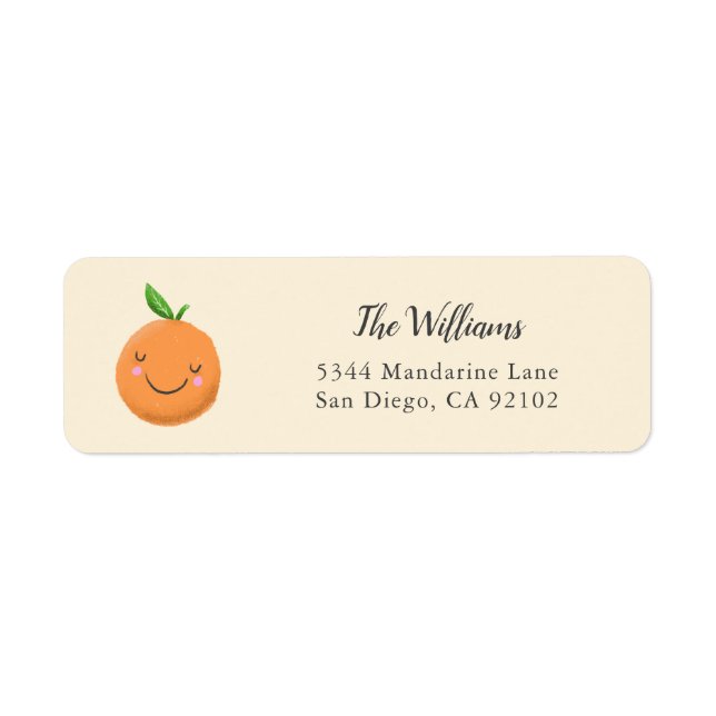 Cute Yellow Cutie Baby Shower Return Address Label (Front)